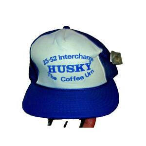 Vintage Interchange HUSKY Coffee Urn Snapback Hat Cap‎ Hanes OS